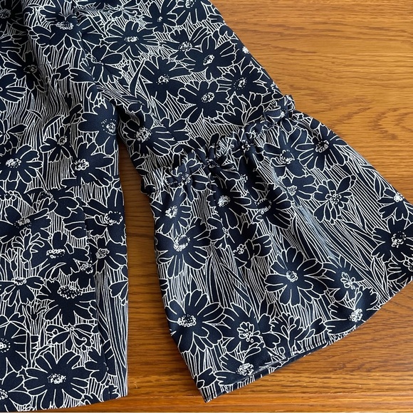 Banana Republic Navy/White Floral Jacket Blazer Size 10 - Picture 7 of 14